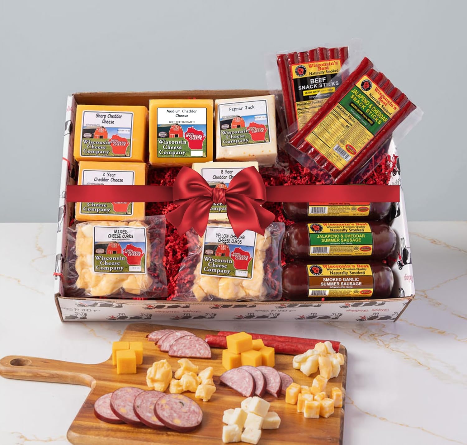 Wisconsin Cheese Company - Deluxe Party Gift Box - 100% Wisconsin Cheese